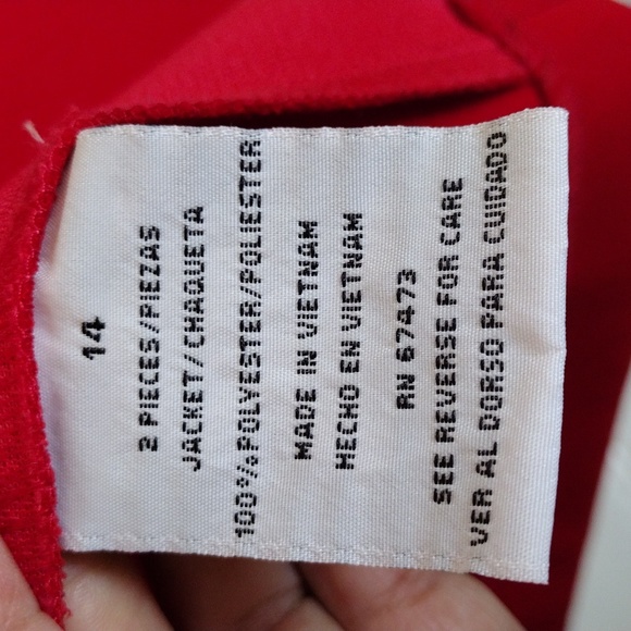 DANNY&NICOLE Blazer Women Size 14 Red - Picture 6 of 7